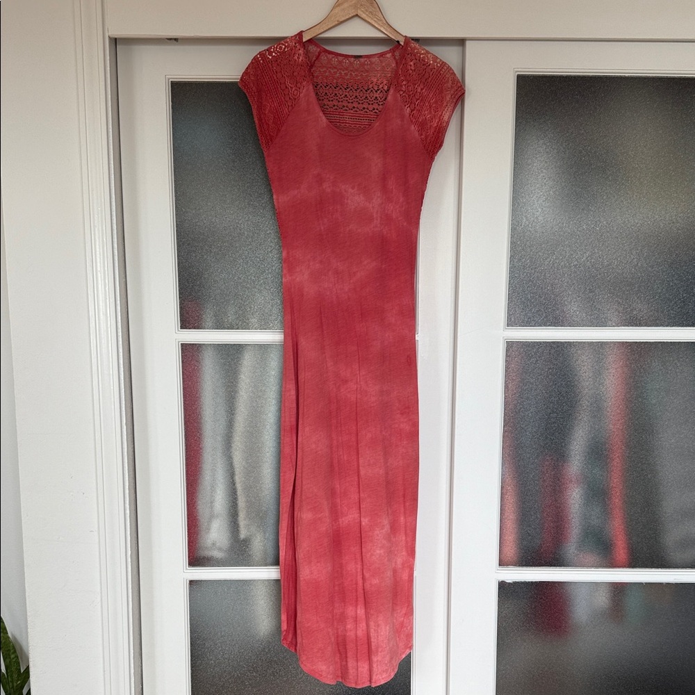 Free People Coral Lace Maxi Dress